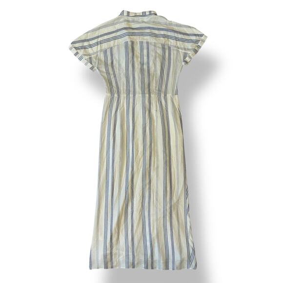 Club Monaco Striped Twist‎ Front Maxi Dress Womens Size 10 Blue White - Picture 7 of 10